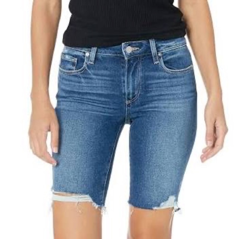 PAIGE Denim Shorts Jax Above The Knee Cut Off Shorts 28